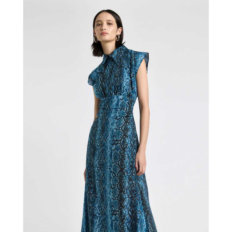 Cue Indigo Python Midi Dress image number 3
